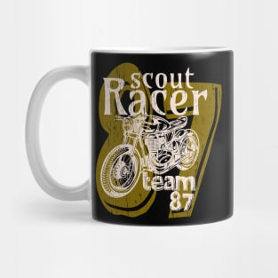 Scout Racer motors black racing motorcycle vintage retro distressed Mug